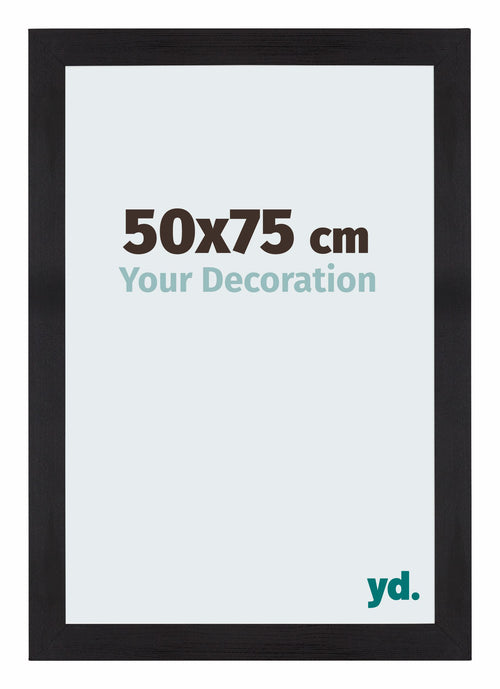 Mura MDF Cadre Photo 50x75cm Noir Grain De Bois De Face Mesure | Yourdecoration.fr