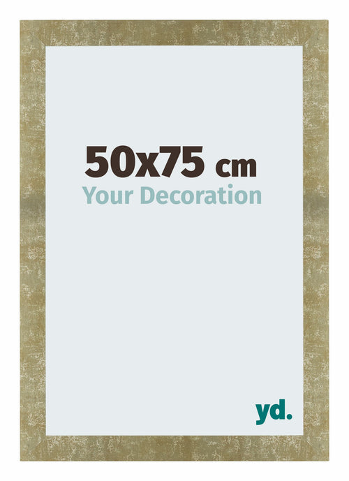 Mura MDF Cadre Photo 50x75cm Or Antique De Face Mesure | Yourdecoration.fr