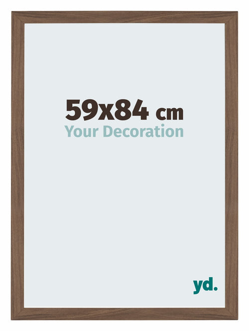 Mura MDF Cadre Photo 59x84cm Noyer Fonce De Face Mesure | Yourdecoration.fr