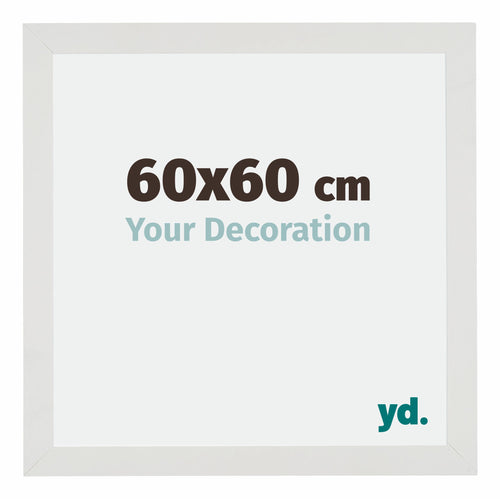 Mura MDF Cadre Photo 60x60cm Blanc Mat De Face Mesure | Yourdecoration.fr