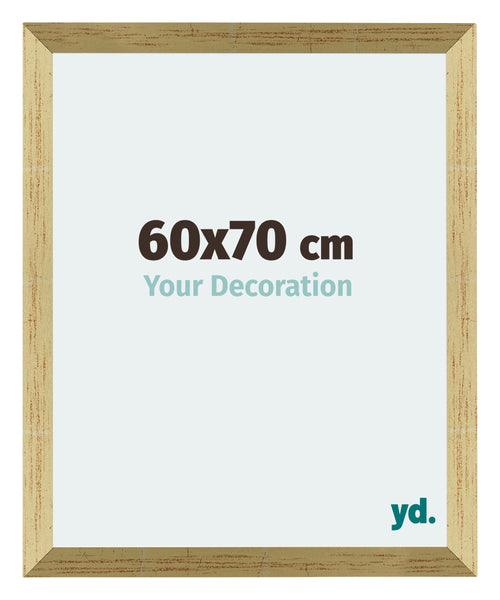 Mura MDF Cadre Photo 60x70cm Or Brillant De Face Mesure | Yourdecoration.fr