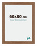 Mura MDF Cadre Photo 60x80cm Chêne Rustique De Face Mesure | Yourdecoration.fr