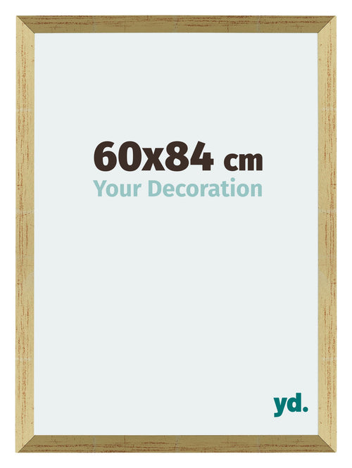 Mura MDF Cadre Photo 60x84cm Or Brillant De Face Mesure | Yourdecoration.fr