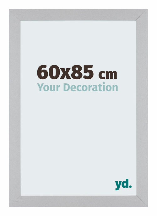 Mura MDF Cadre Photo 60x85cm Argent Mat De Face Mesure | Yourdecoration.fr