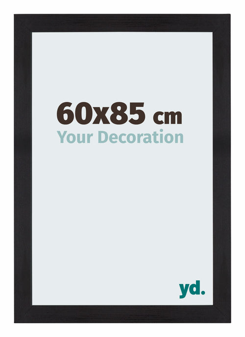 Mura MDF Cadre Photo 60x85cm Noir Grain De Bois De Face Mesure | Yourdecoration.fr