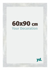 Mura MDF Cadre Photo 60x90cm Argent Brillant Vintage De Face Mesure | Yourdecoration.fr