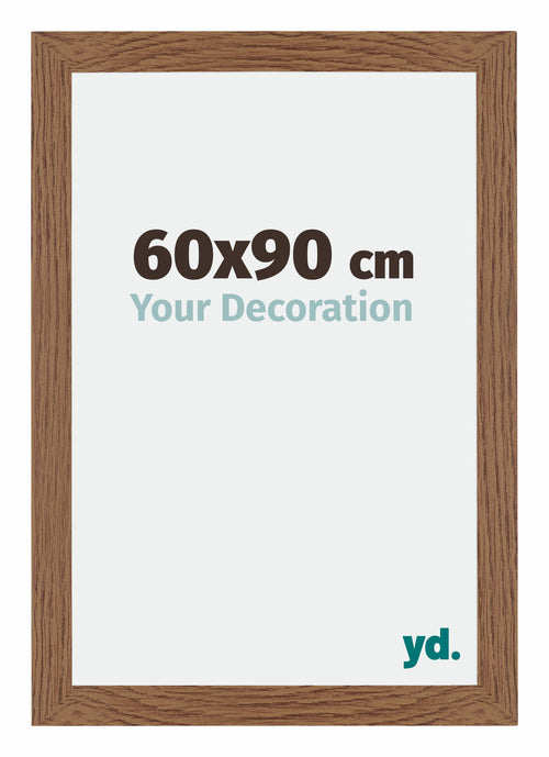 Mura MDF Cadre Photo 60x90cm Chêne Rustique De Face Mesure | Yourdecoration.fr