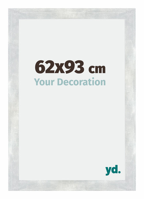 Mura MDF Cadre Photo 62x93cm Argent Brillant Vintage De Face Mesure | Yourdecoration.fr