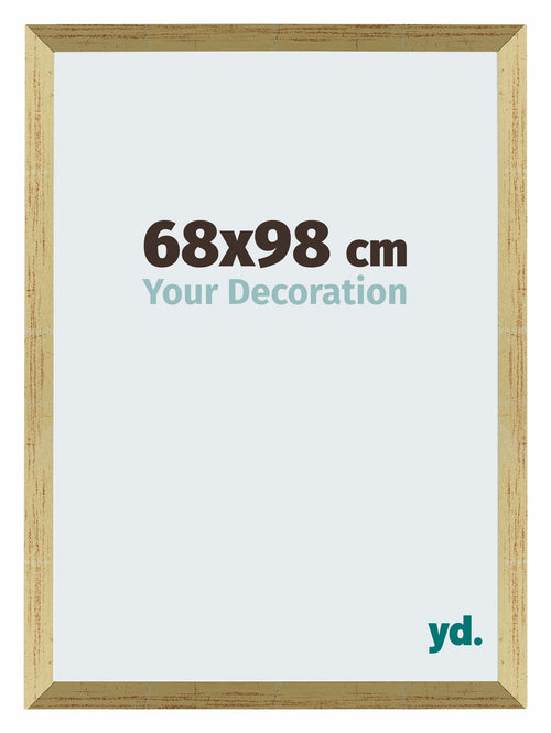 Mura MDF Cadre Photo 68x98cm Or Vintage De Face Mesure | Yourdecoration.fr