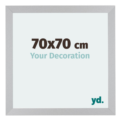 Mura MDF Cadre Photo 70x70cm Argent Mat De Face Mesure | Yourdecoration.fr