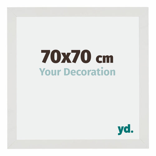 Mura MDF Cadre Photo 70x70cm Blanc Mat De Face Mesure | Yourdecoration.fr