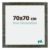 Mura MDF Cadre Photo 70x70cm Bleu Or Mélangé De Face Mesure | Yourdecoration.fr