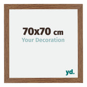 Mura MDF Cadre Photo 70x70cm Chêne Rustique De Face Mesure | Yourdecoration.fr