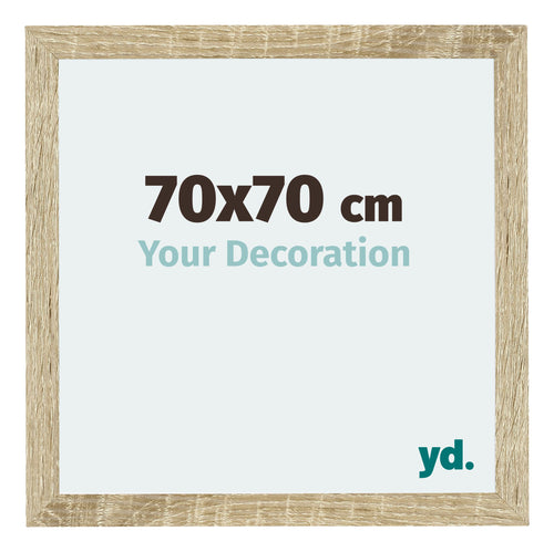 Mura MDF Cadre Photo 70x70cm Chêne Sonoma De Face Mesure | Yourdecoration.fr