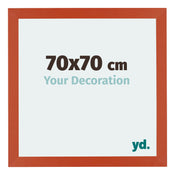 Mura MDF Cadre Photo 70x70cm Orange De Face Mesure | Yourdecoration.fr