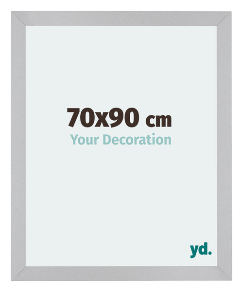 Mura MDF Cadre Photo 70x90cm Argent Mat De Face Mesure | Yourdecoration.fr