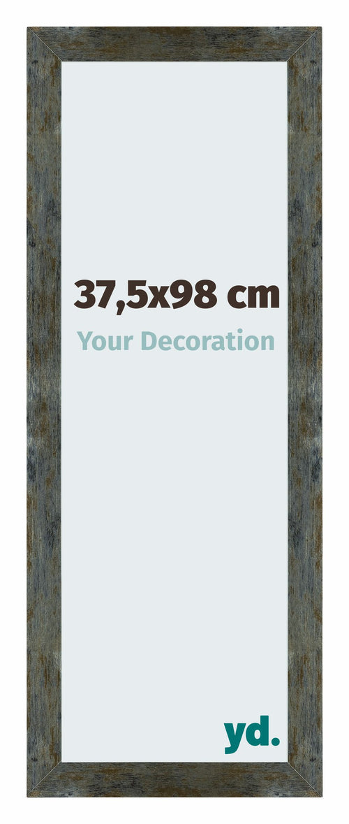 Mura MDF Cadre Photo 37 5x98cm Bleu Or Melange De Face Mesure | Yourdecoration.fr