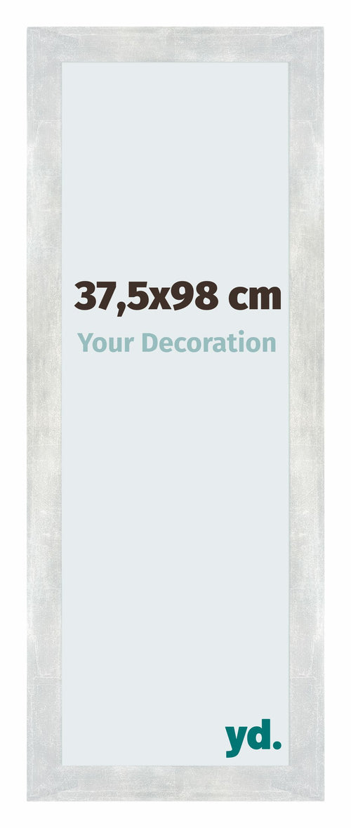 Mura MDF Cadre Photo 37 5x98cm Argent Brillant De Face Mesure | Yourdecoration.fr