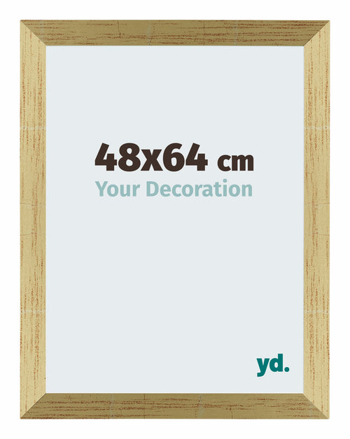 Mura MDF Cadre Photo 48x64cm Or Vintage De Face Mesure | Yourdecoration.fr