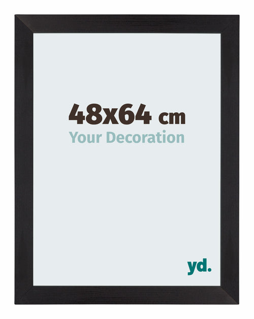 Mura MDF Cadre Photo 48x64cm Noir Grain de Bois De Face Mesure | Yourdecoration.fr