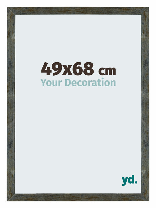 Mura MDF Cadre Photo 49x68cm Bleu Or Melange De Face Mesure | Yourdecoration.fr