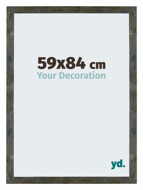 Mura MDF Cadre Photo 59x84cm Bleu Or Melange De Face Mesure | Yourdecoration.fr