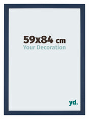 Mura MDF Cadre Photo 59x84cm Bleu Fonce Patine De Face Mesure | Yourdecoration.fr