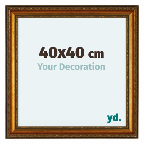 Oxford Bois Cadre Photo 40x40cm Or Antique De Face Mesure | Yourdecoration.fr