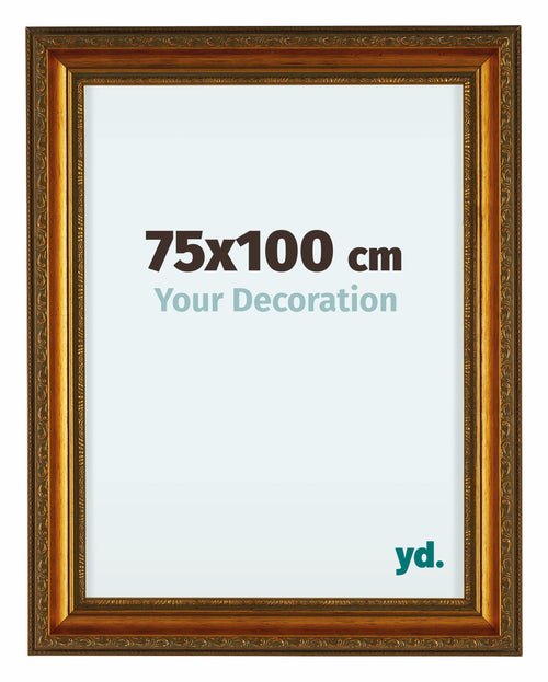 Oxford Bois Cadre Photo 75x100cm Or Antique De Face Mesure | Yourdecoration.fr