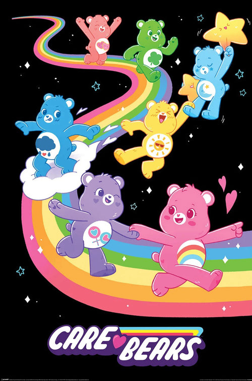 Affiche Poster Care Bears We Love Rainbows 61x91 5cm PP2400009 | Yourdecoration.fr