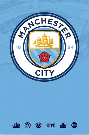 Affiche Poster Manchester City Club Crest 61x91 5cm PP35440 | Yourdecoration.fr