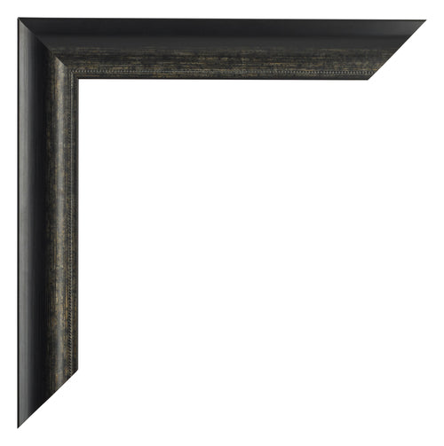 Sheffield Bois Cadre Photo 62x93cm Noir Or Patiné Detail Coin | Yourdecoration.fr