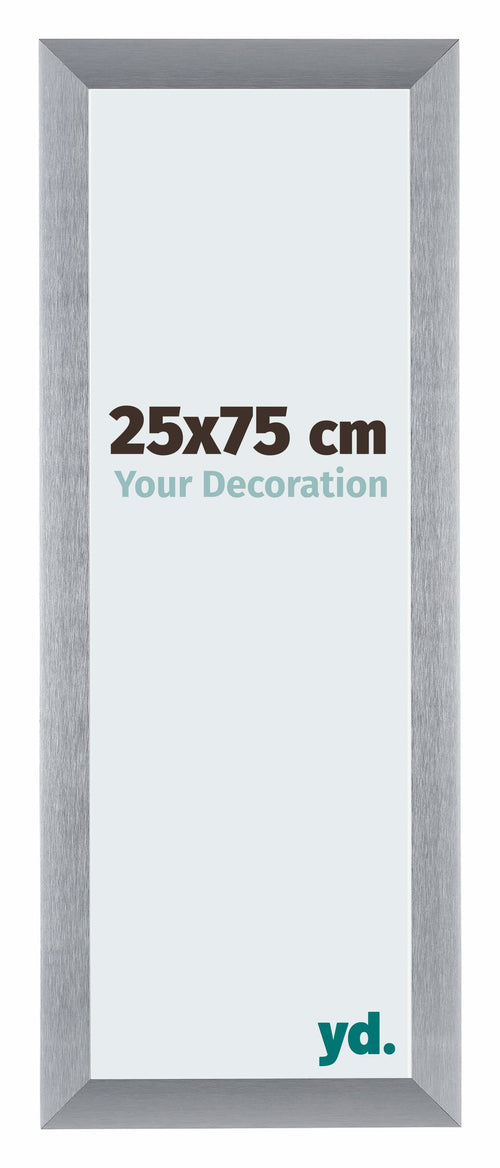 Tucson Aluminium Cadre Photo 25x75cm Argent Brosse De Face Mesure | Yourdecoration.fr