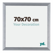 Tucson Aluminium Cadre Photo 70x70cm Argent Brossé De Face Mesure | Yourdecoration.fr