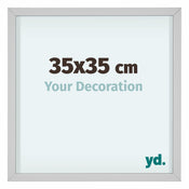 Virginia Aluminium Cadre Photo 35x35cm Blanc De Face Mesure | Yourdecoration.fr