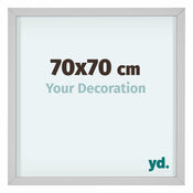 Virginia Aluminium Cadre Photo 70x70cm Blanc De Face Mesure | Yourdecoration.fr