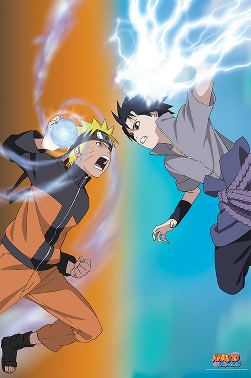 Abystyle Abydco495 Naruto Shippuden Naruto Vs Sasuke Affiche Poster 61x91,5cm | Yourdecoration.fr