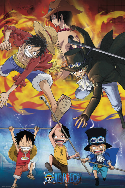 One Piece Ace Sabo Luffy Affiche 61X91 5cm | Yourdecoration.fr