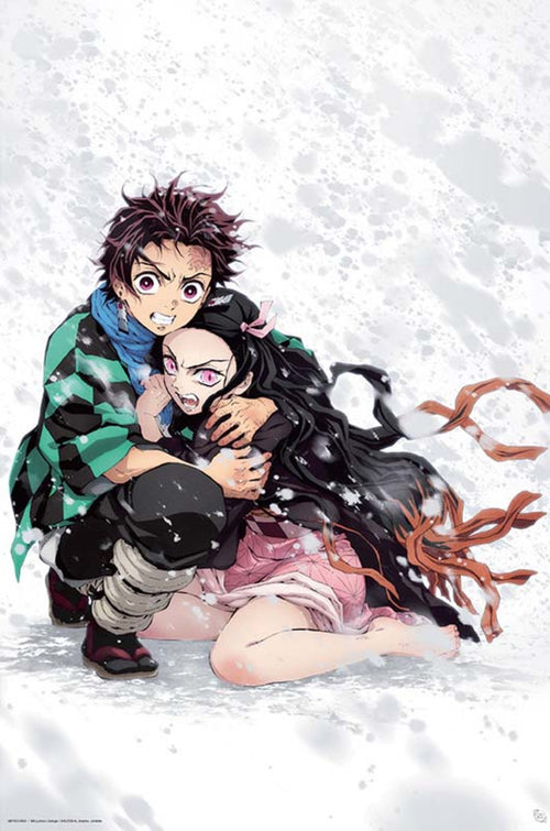 ABYstyle Demon Slayer Tanjiro & Nezuko Snow Affiche Art 61x91,5cm | Yourdecoration.fr