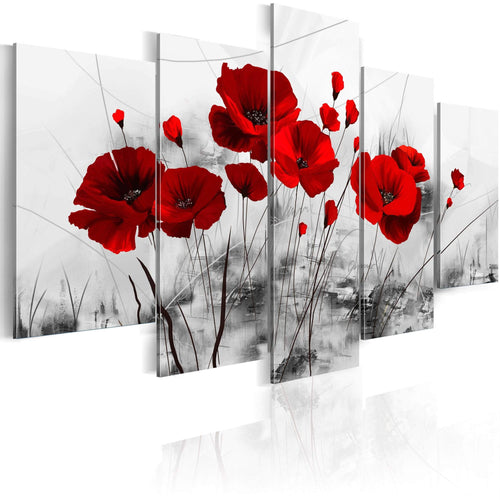 Artgeist Klaprozen rood wonder Tableau sur toile 5 parties | Yourdecoration.fr