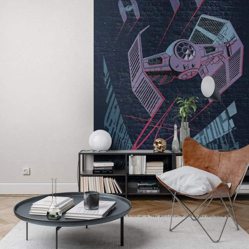 Komar Star Wars Classic Concrete TIE Fighter Papier Peint Intissé 200x280cm 4 bandes ambiance | Yourdecoration.fr