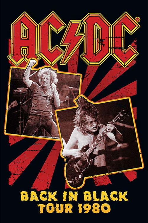 GBeye Ac/Dc Back In Black 80 Affiche Art 61x91,5cm | Yourdecoration.fr