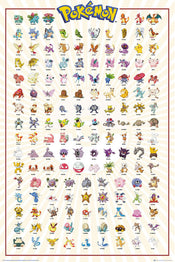 Gbeye FP4379 Pokemon Kanto 151 German Characters Affiche Poster 61x 91-5cm | Yourdecoration.fr