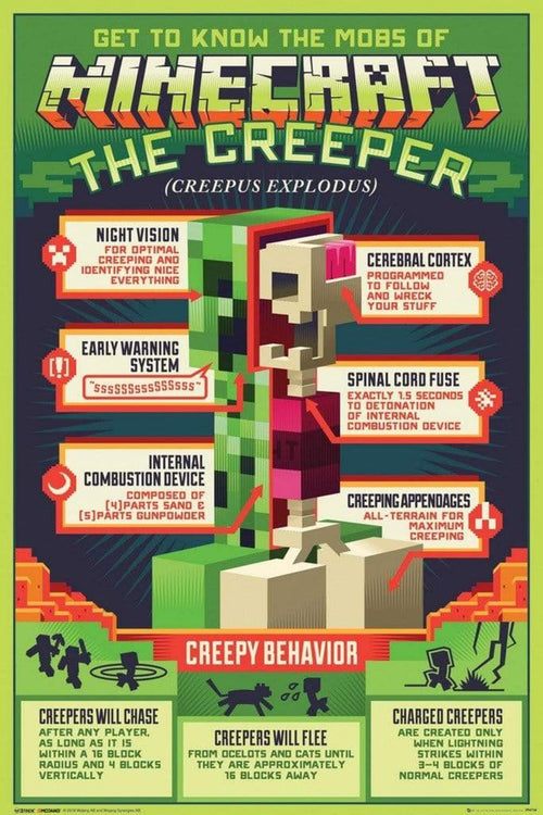 GBeye Minecraft Creepy Behavior Affiche 61x91,5cm | Yourdecoration.fr