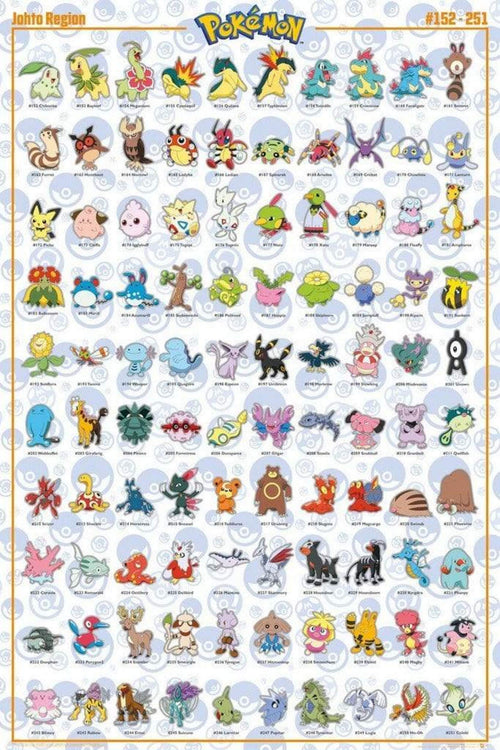 GBeye Pokemon Johto Pokemon Affiche 61x91,5cm | Yourdecoration.fr