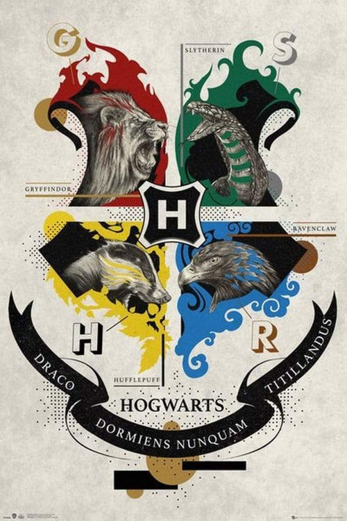 GBeye Harry Potter Animal Crest Affiche 61x91,5cm | Yourdecoration.fr