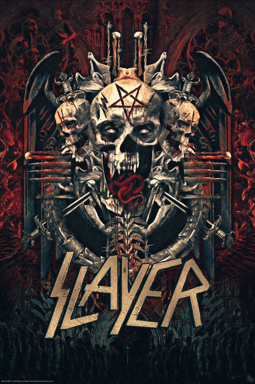 gbeye gbydco300 slayer skullagramm affiche poster 61x91 5cm | Yourdecoration.fr