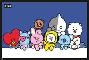 GBeye BT21 Group Blue Affiche 91,5x61cm | Yourdecoration.fr