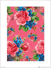 GBeye Vintage Flowers Pink affiche art | Yourdecoration.fr