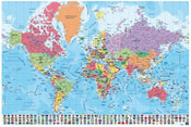 Grupo Erik GPE4913 Map World Pt Physical Politic Affiche 91,5X61cm | Yourdecoration.fr